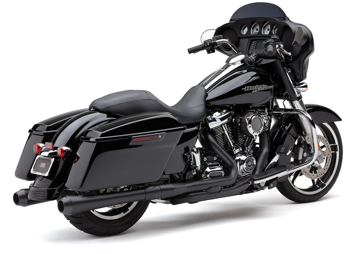 Cobra Pro Chamber DBL Bung H/P Black FLH/FLT 17-25 6255DBRB for Harley-Davidson