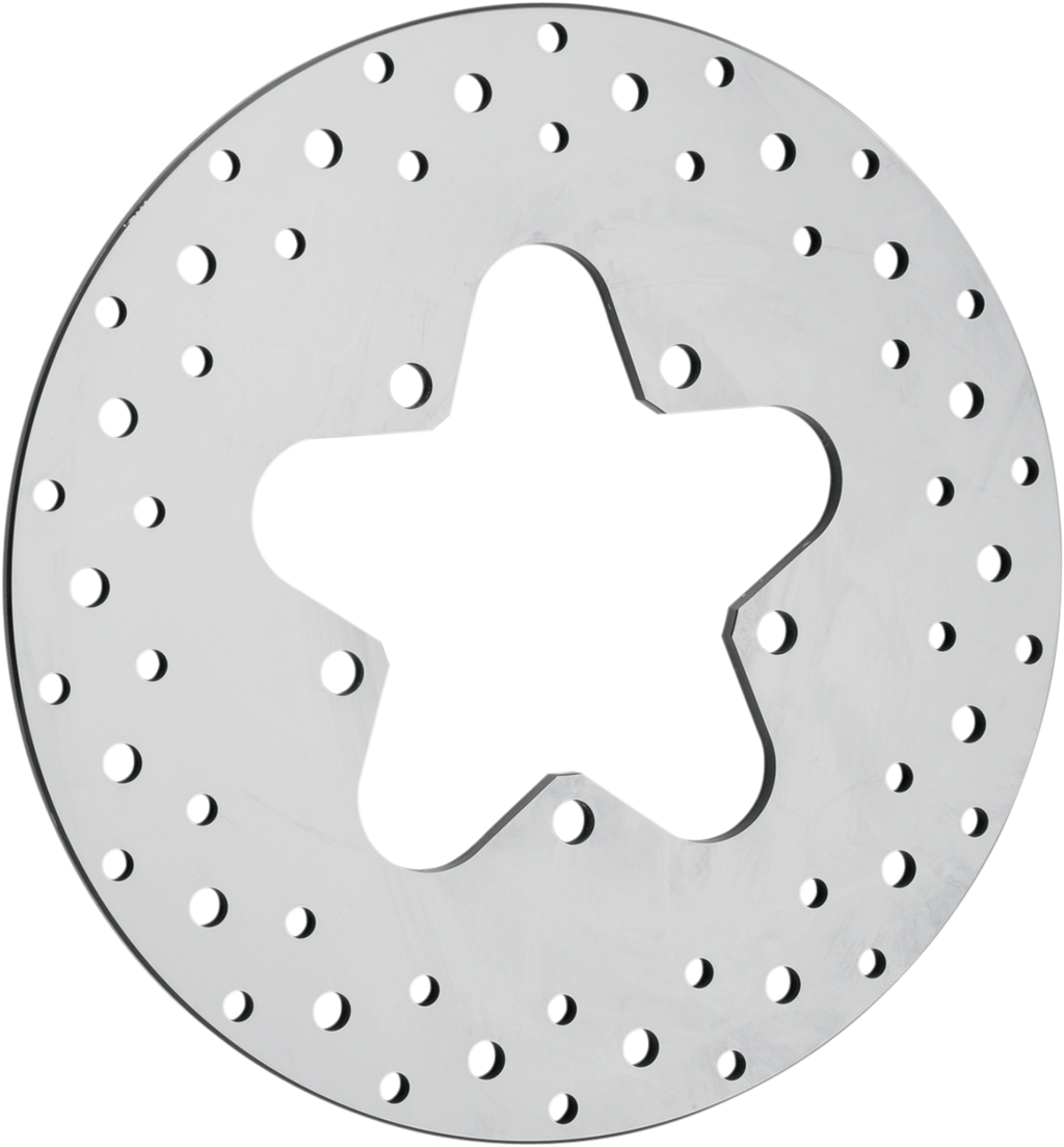 Drag Specialties Polished Stainless Steel Drilled Brake Rotor