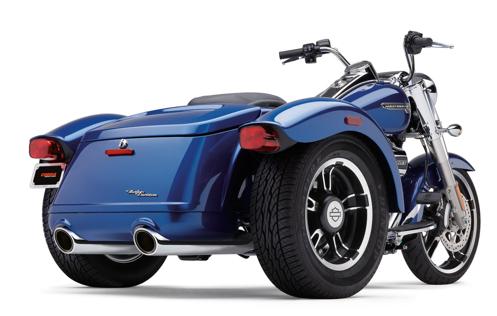 Cobra 909-TWINS 4" Slip-ONS Chrome Freewheeler 15-25 6302 for Harley-Davidson FLRT Freewheeler 2015-2023