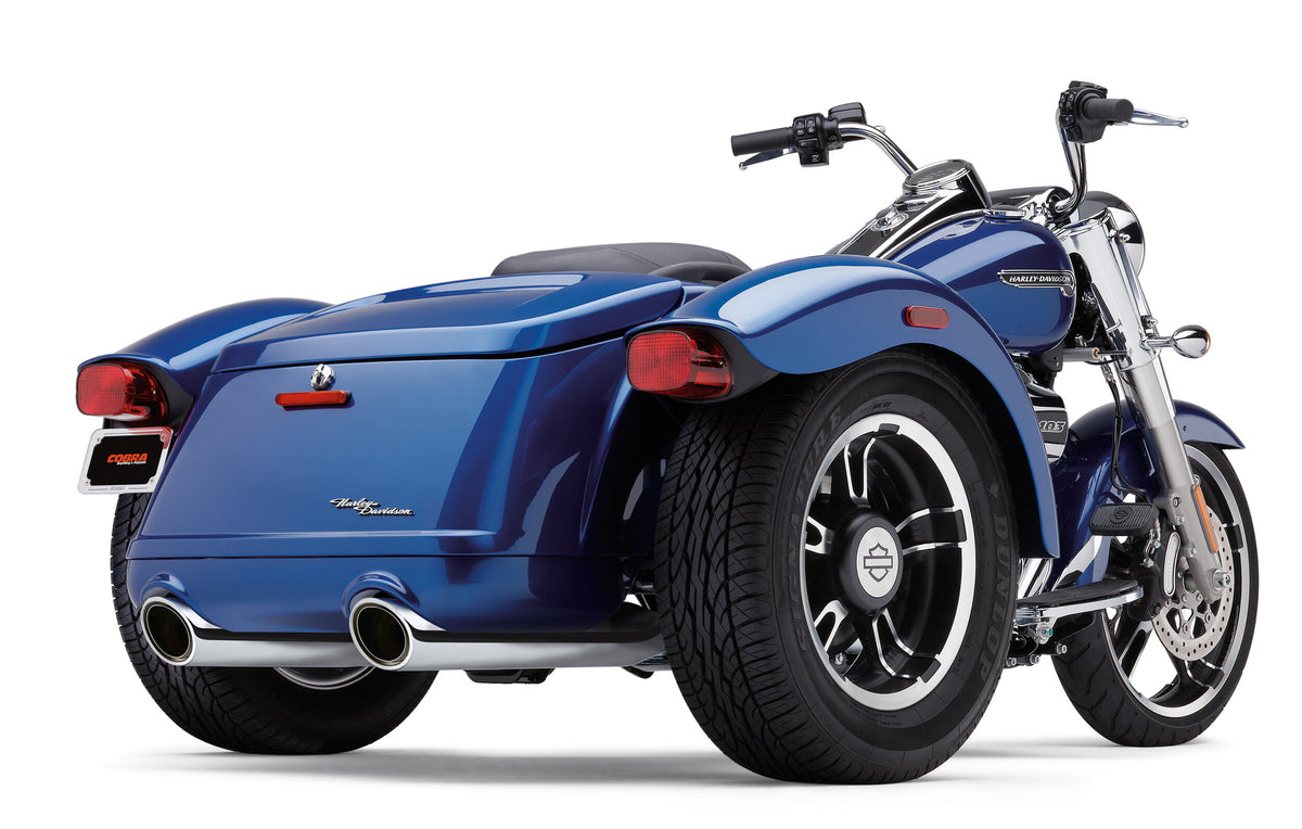 Cobra 909-TWINS 4" Slip-ONS Chrome Freewheeler 15-25 6302 for Harley-Davidson FLRT Freewheeler 2015-2023