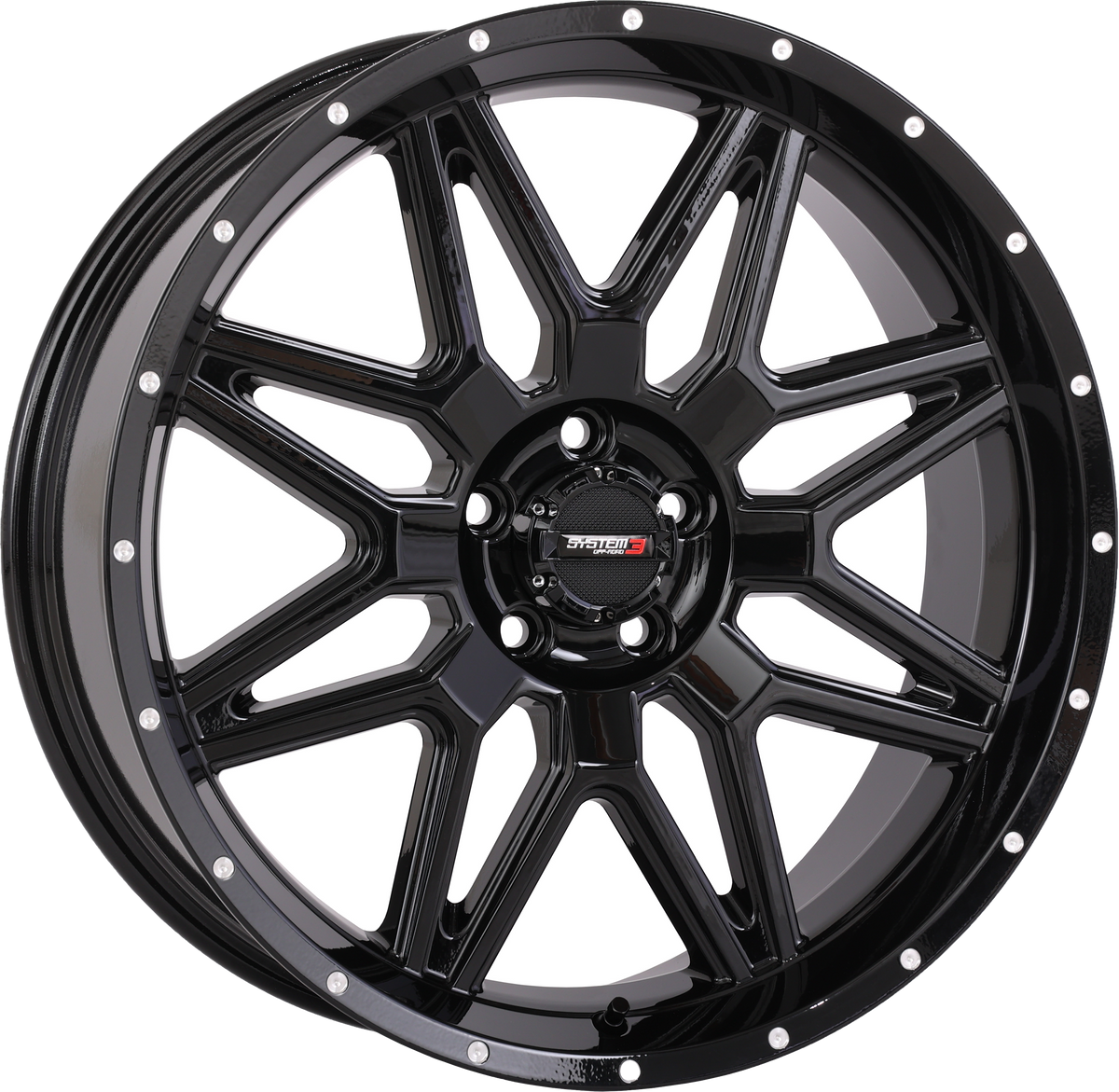 System 3 ST7 Wheel 20X7 4+3 (+10MM) 5/4.5 Gloss Black 20S3-7155