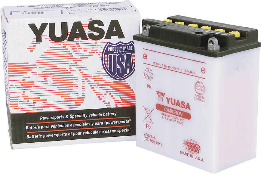 Yuasa 6V and 12V Standard Yumicron Battery Battery YB12A-A Conventional YUAM2212Y for Honda / Kawasaki / Yamaha