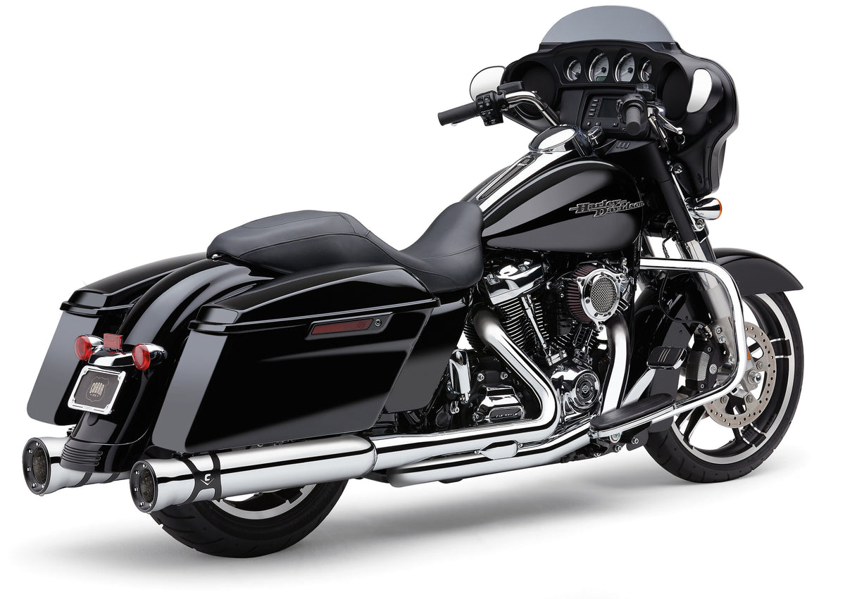 Cobra Pro Chamber DBL Bung H/P Chrome FLH/FLT 17-25 6255DB for Harley-Davidson