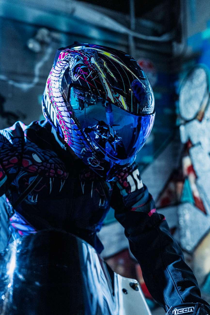 Icon Threshold™ Synthwave Lazer Cobra Modular Helmet