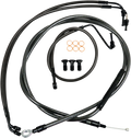 LA Choppers Standard Midnight Braided Handlebar Cable/Brake Line Kit — Ape Hanger