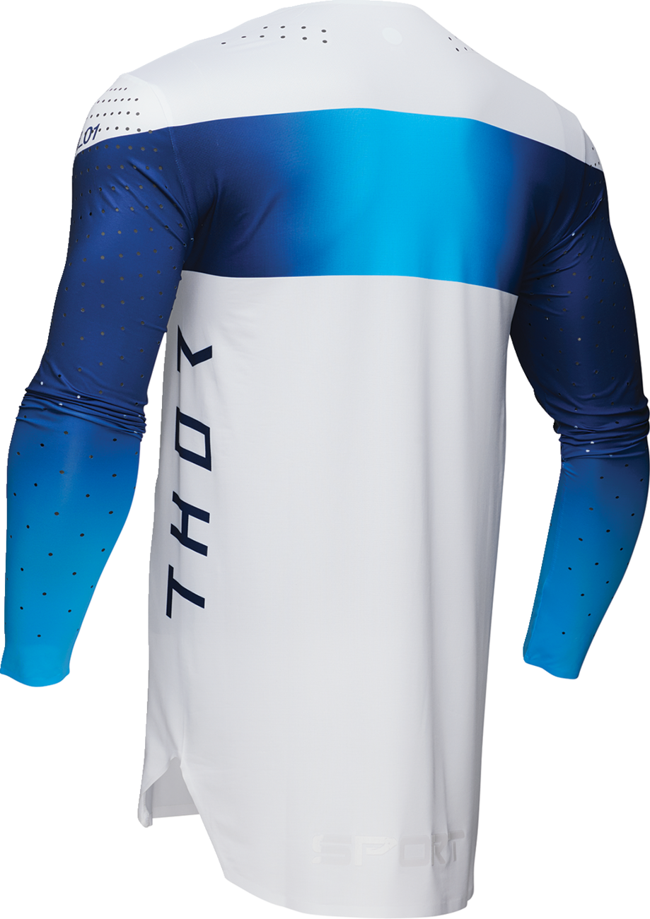 Thor Sportmode Strike Jersey — White/Navy/Blue