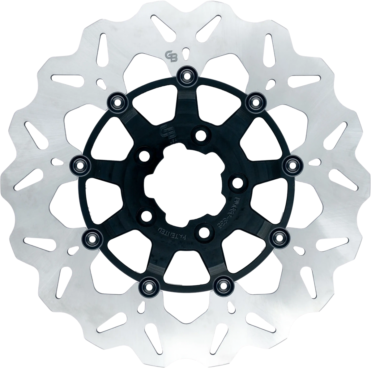 Gbrakes Rotor 11.8" Floating Wave FR Black GBDU003 for Harley-Davidson FLD Dyna Switchback / FLDE Softail Deluxe & More