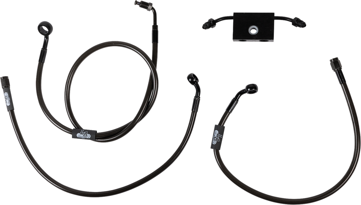 LA Choppers Midnight Braided Brake Line Kit