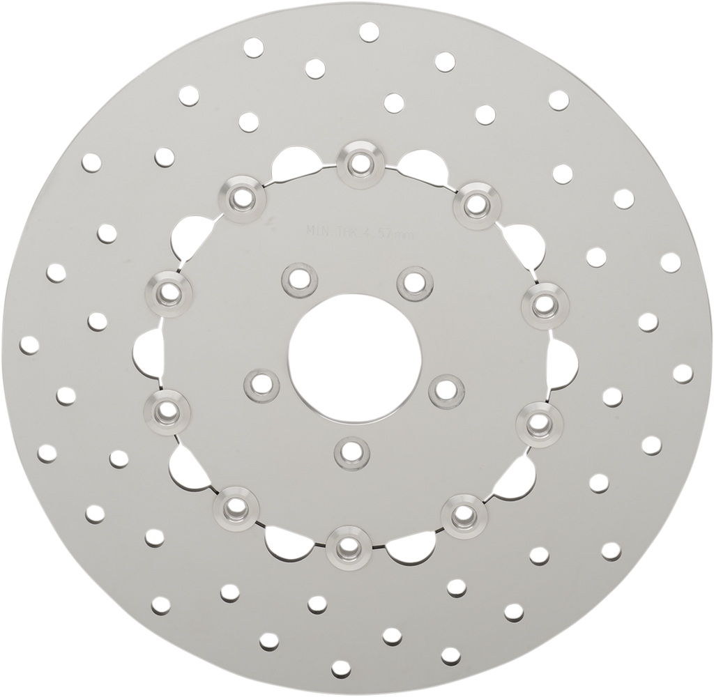 Drag Specialties Polished Stainless Steel Drilled Brake Rotor