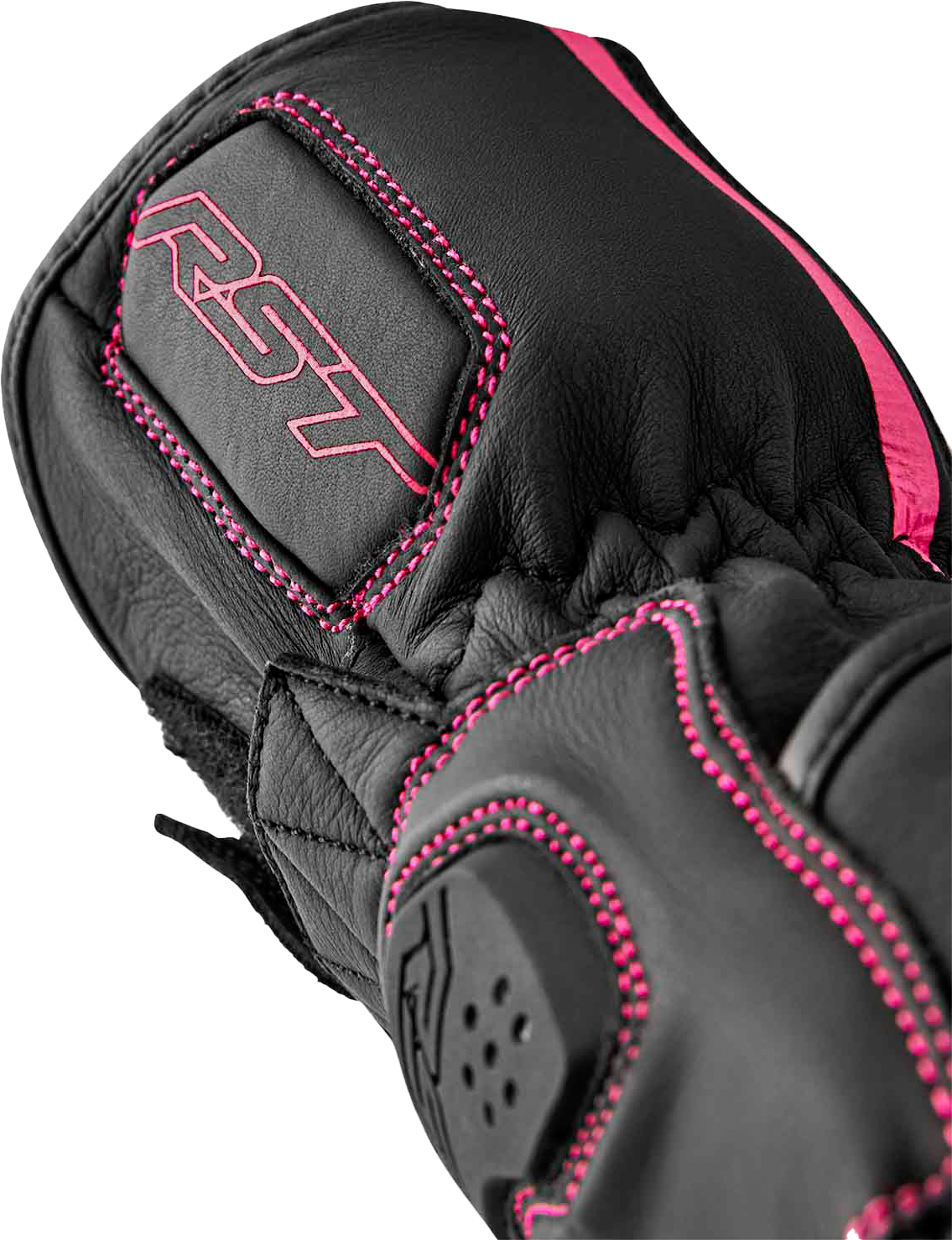 RST Womens S1 Glove Black/Pink Leather SM 103653PNK-06