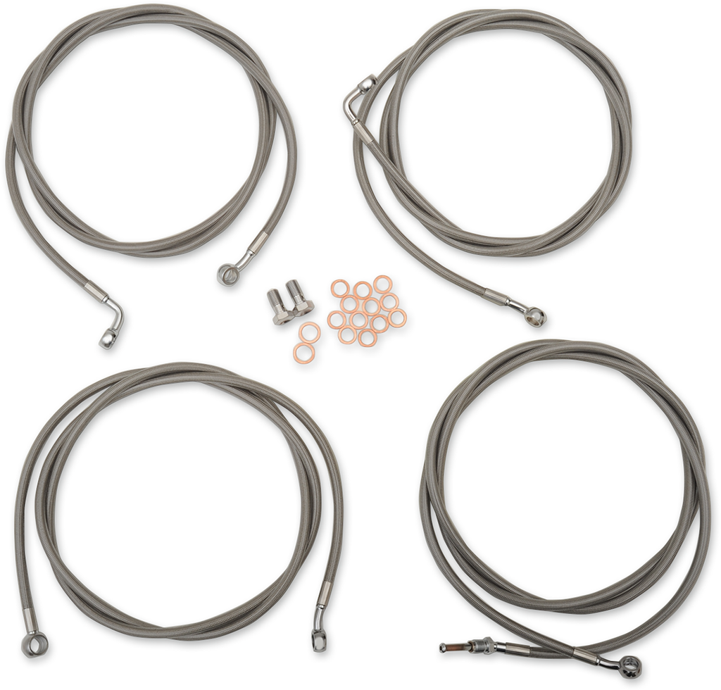 LA Choppers Standard Stainless Braided Handlebar Cable/Brake Line Kit