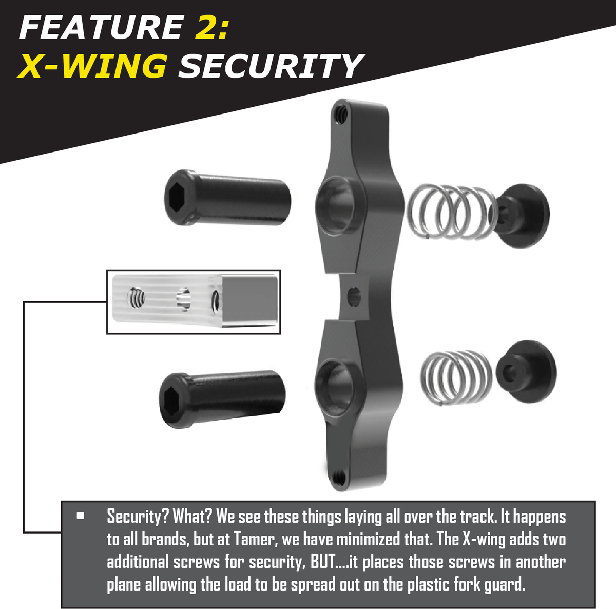 Tamer Double Button X-Wing Black HH-DBU-02K
