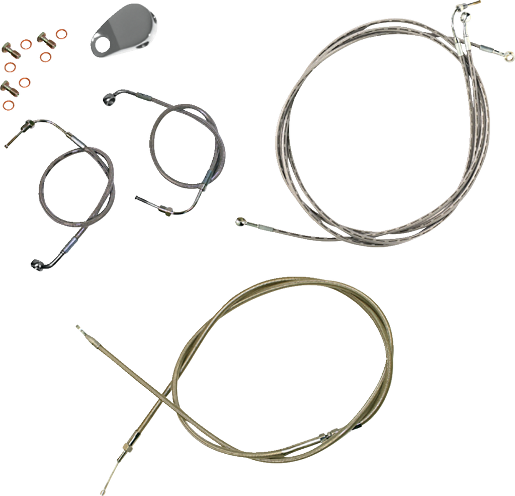 LA Choppers Standard Stainless Braided Handlebar Cable/Brake Line Kit