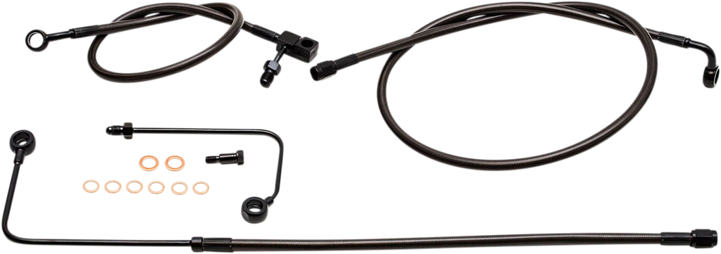 LA Choppers Midnight Braided Brake Line Kit