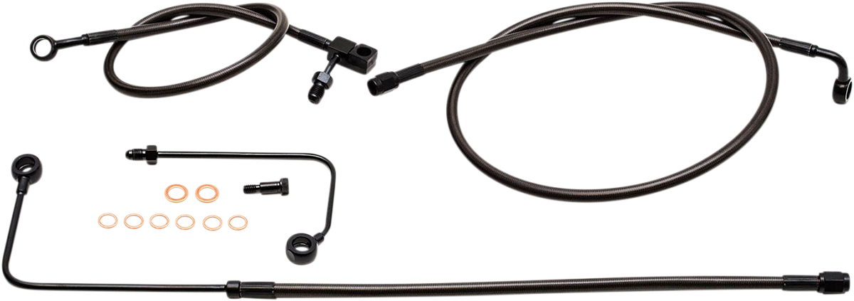 LA Choppers Midnight Braided Brake Line Kit