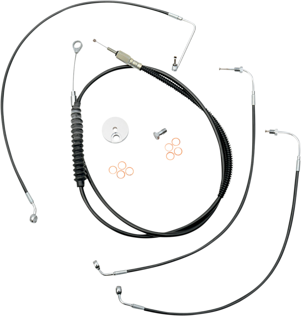 LA Choppers Standard Black Vinyl Handlebar Cable/Brake Line Kit — Ape Hanger
