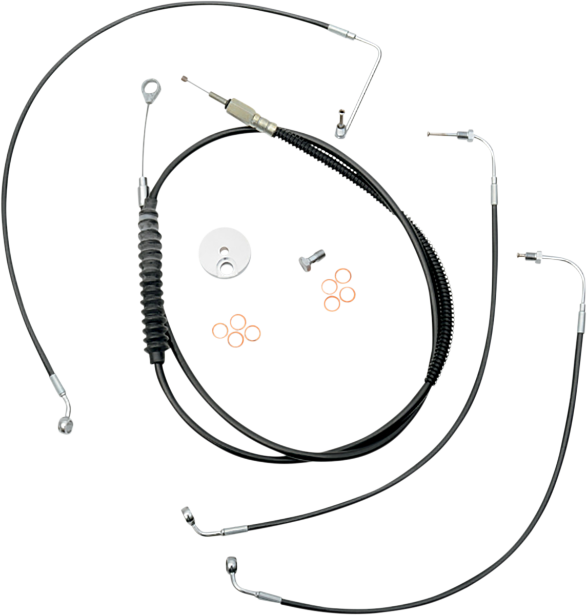 LA Choppers Standard Black Vinyl Handlebar Cable/Brake Line Kit — Ape Hanger