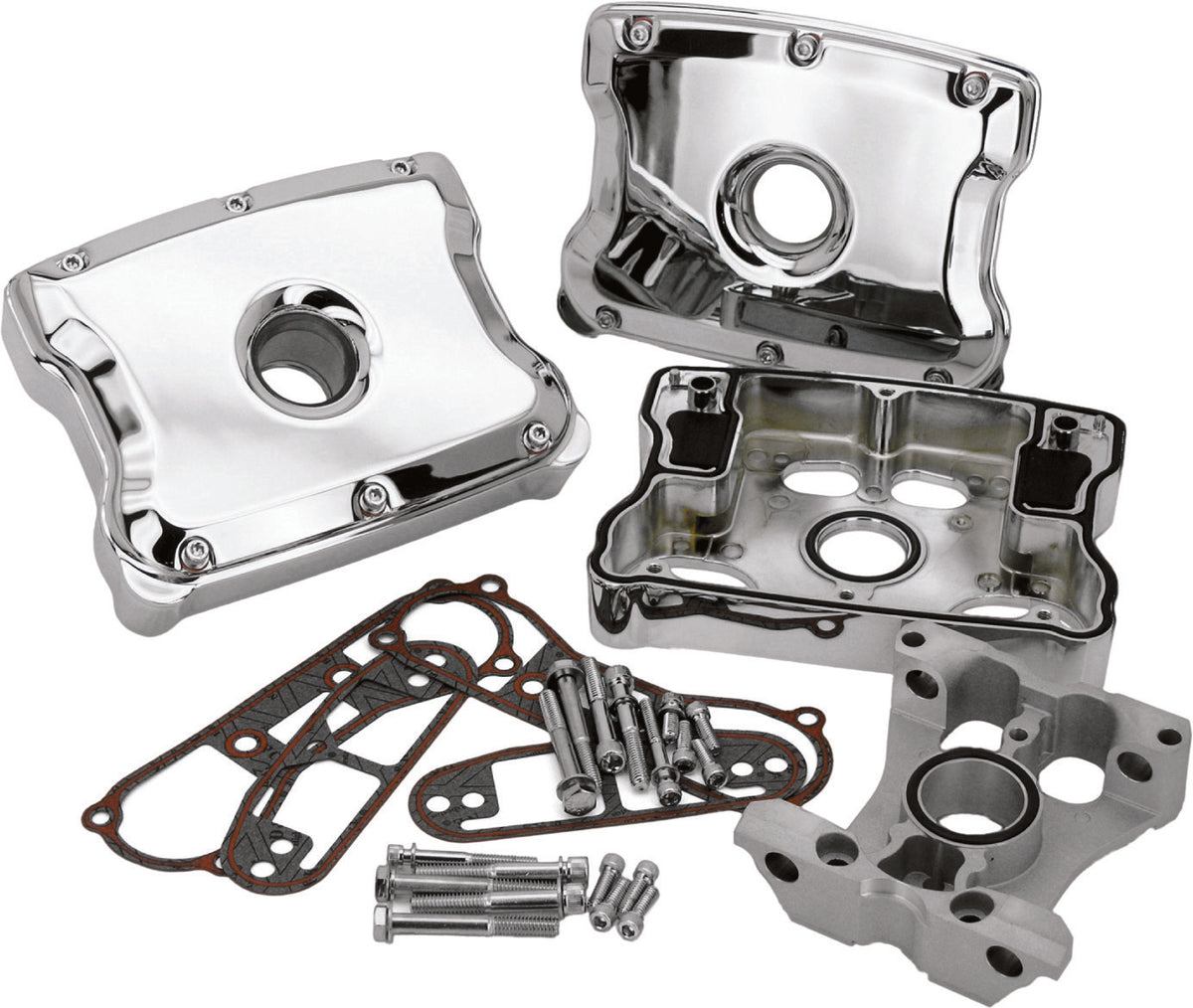 Harddrive Rocker Box Kit EVO 84-99 Chrome Pair 037025 for Harley-Davidson FLH Electra Glide / FLHR Road King & More