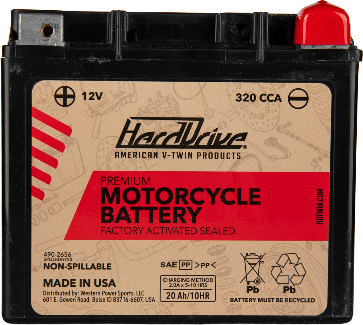 Harddrive Premium Battery GYZ20H / YTX20H CCA 320 HRDM72RGH for Harley-Davidson