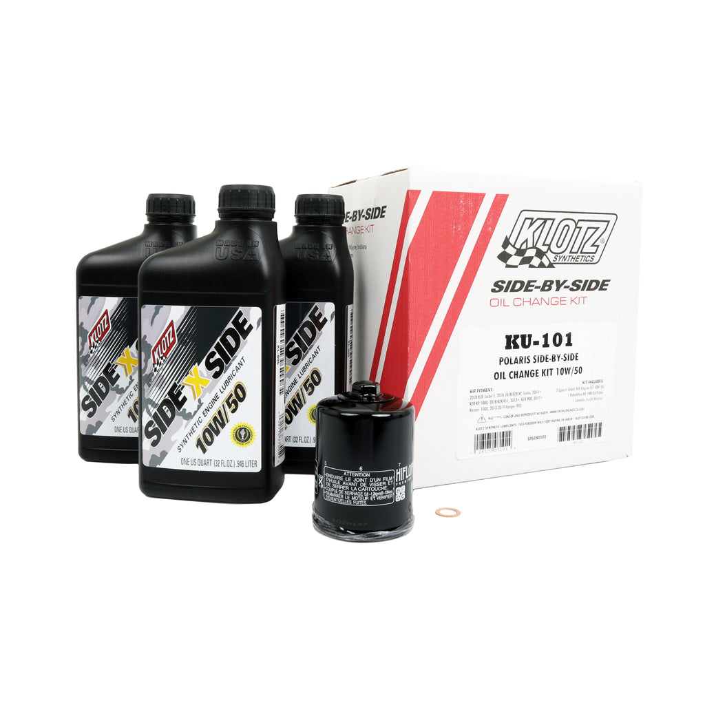 Klotz Side X Side Oil Change Kit for Polaris RZR 1000 RS1 / RZR 900 & More