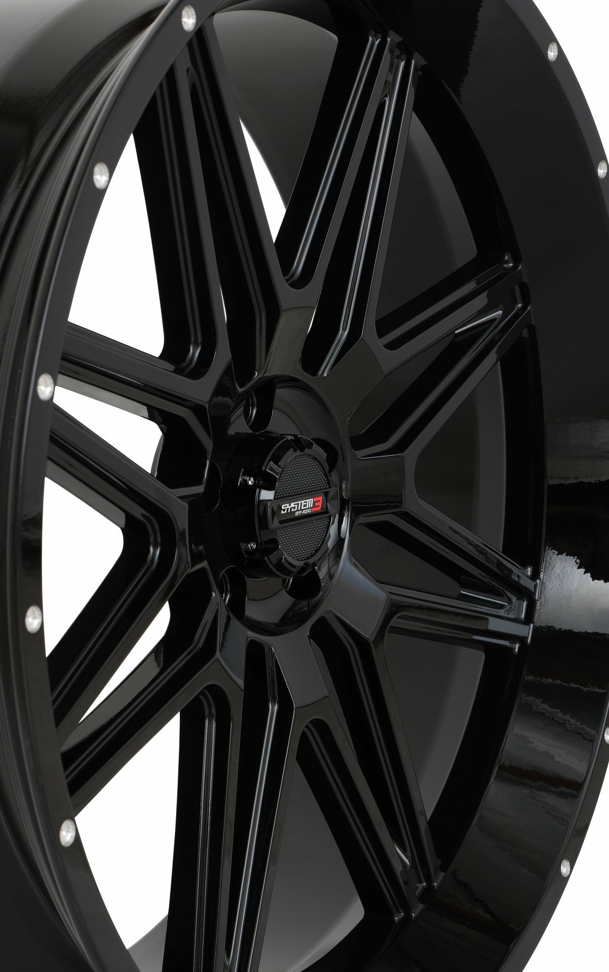 System 3 ST7 Wheel 24X9 5+4 (0MM) 5/4.5 Gloss Black 24S3-7155 for Polaris RZR Pro R Premium / RZR Pro R Sport & More