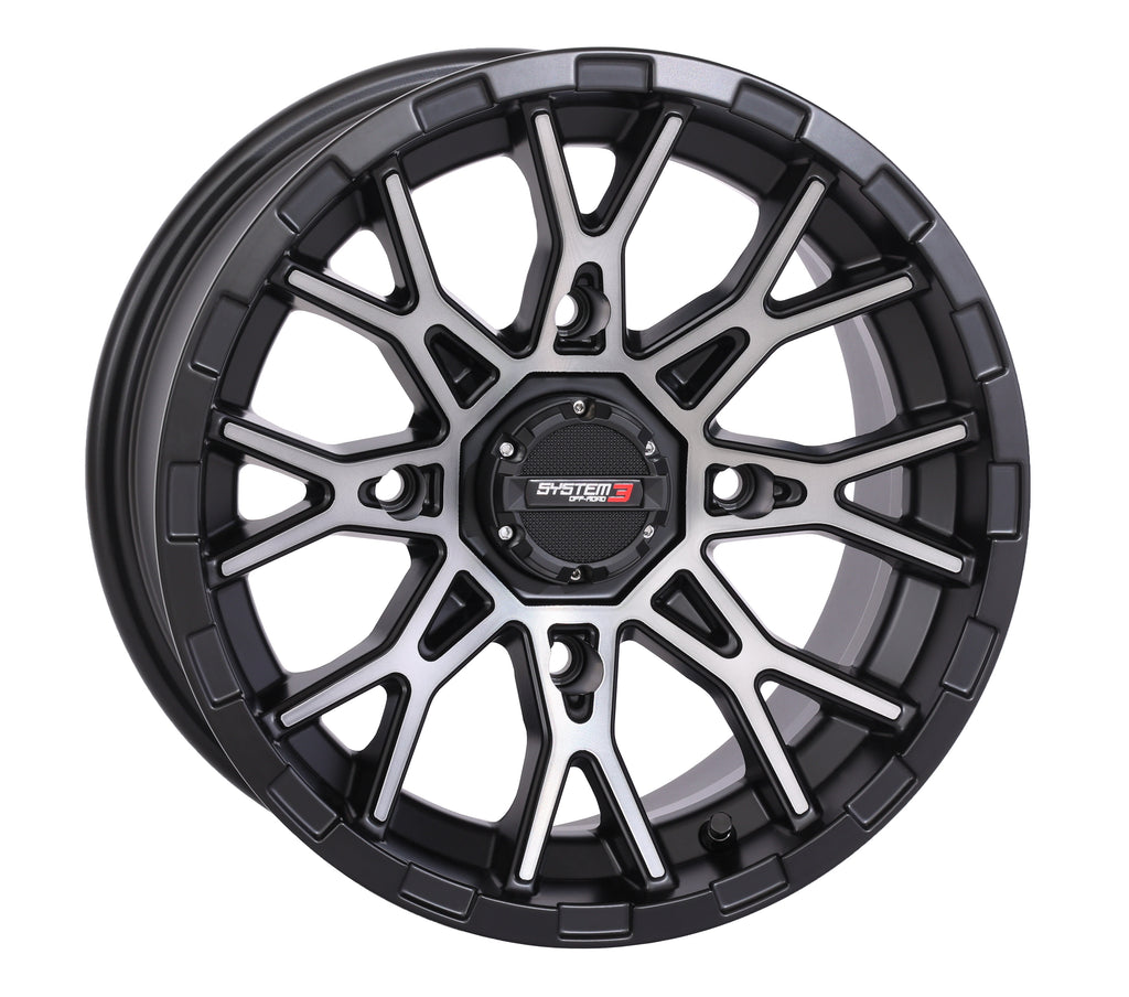 System 3 ST6 Wheel 14X7 4+3 (+10MM) 4/137 Matte Dark Tint 14S3-6136 for Can-Am / Honda
