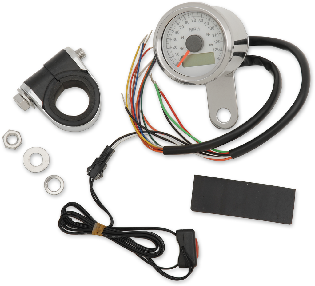 Drag Specialties 1-7/8" Programmable Electronic Speedometer with Indicator Lights