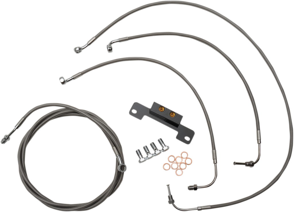 LA Choppers Standard Stainless Braided Handlebar Cable/Brake Line Kit
