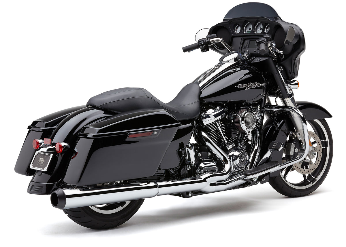 Cobra Powrflo 2-1 W/Billet TIP Chrome FLH/FLT 17-25 6451 for Harley-Davidson