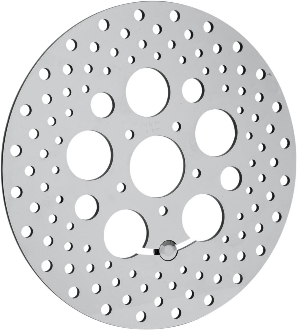 Drag Specialties Polished Stainless Steel Drilled Brake Rotor