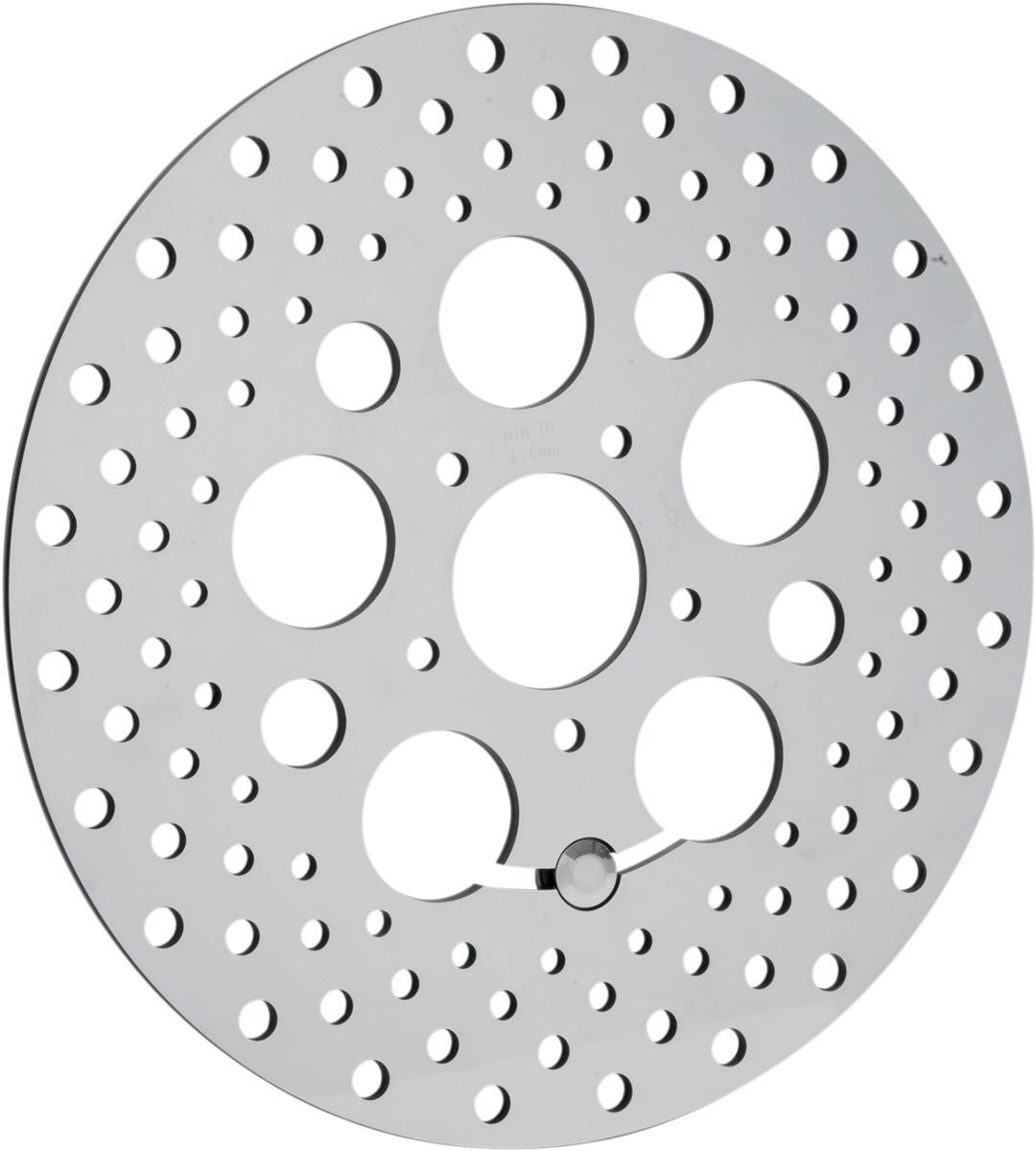 Drag Specialties Polished Stainless Steel Drilled Brake Rotor