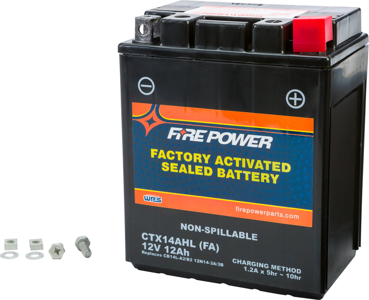 Fire Power Battery CTX14AHL/CB14L-A2 Sealed Factory Activated CTX14AHL-BS(FA) for Arctic Cat / Honda & More