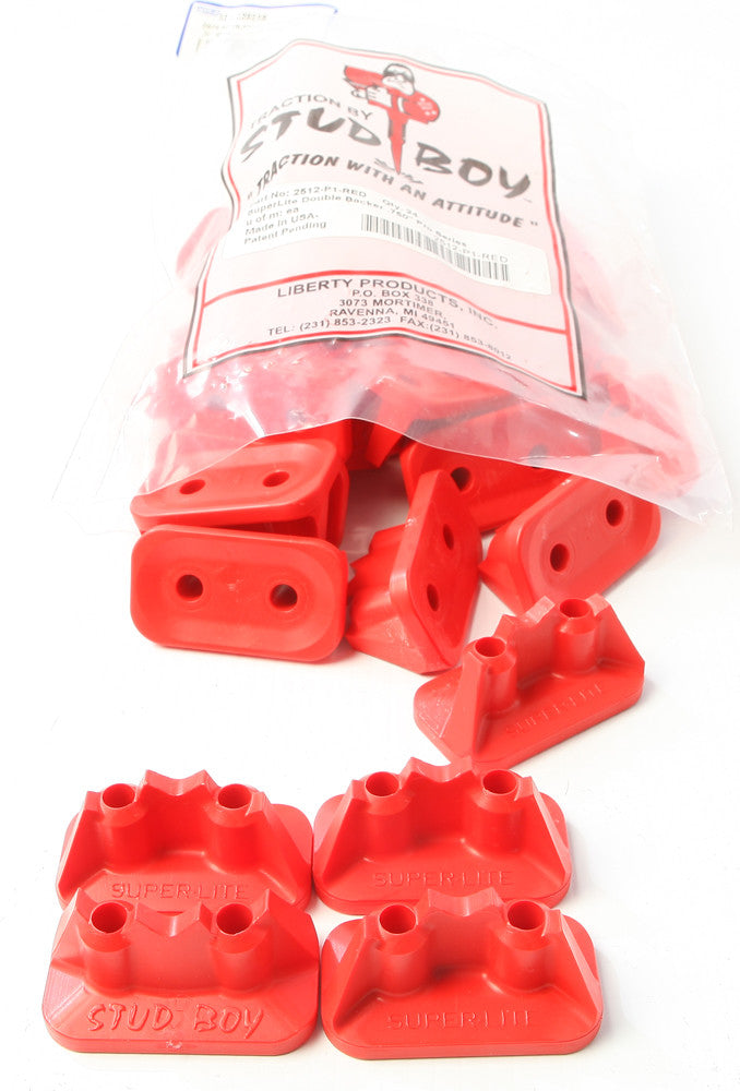 Stud Boy Super-Lite Pro Series Double Backers .75" 24/PK Red 2512-P1-RED