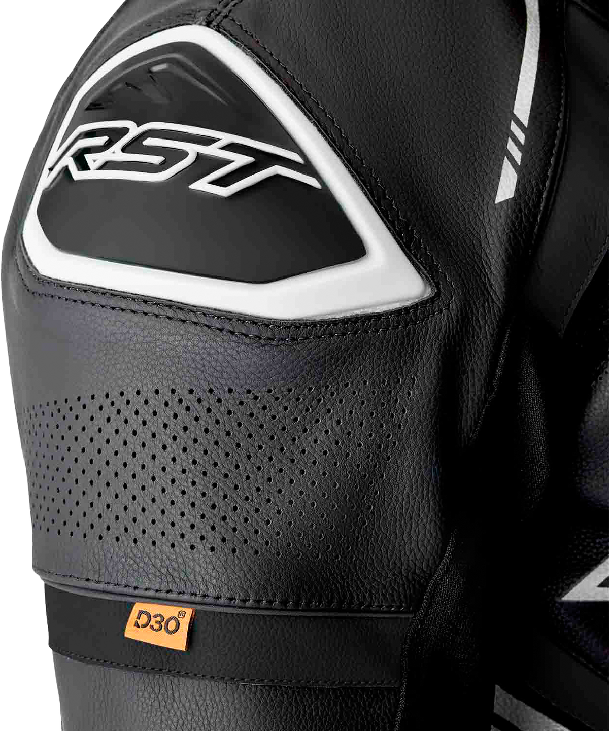 RST S1 D3O Suit BLK/WHI Leather MD 103604WHI-42