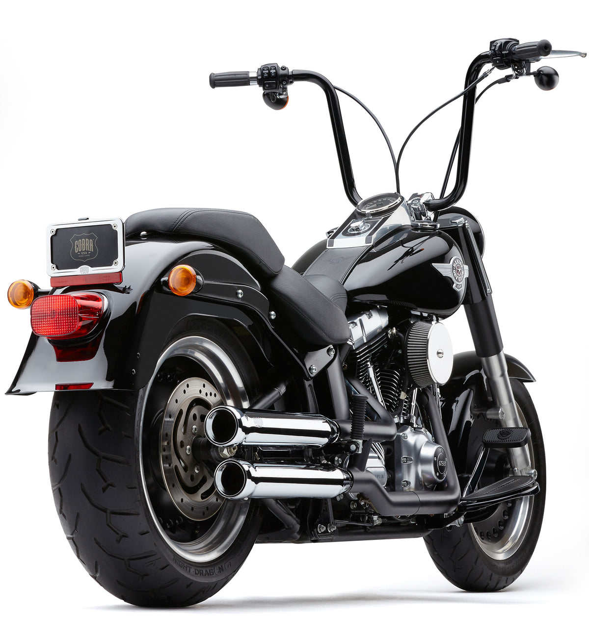 Cobra 3" NH Series Slip-ONS Chrome FAT BOY/DCE 07-17 6041 for Harley-Davidson