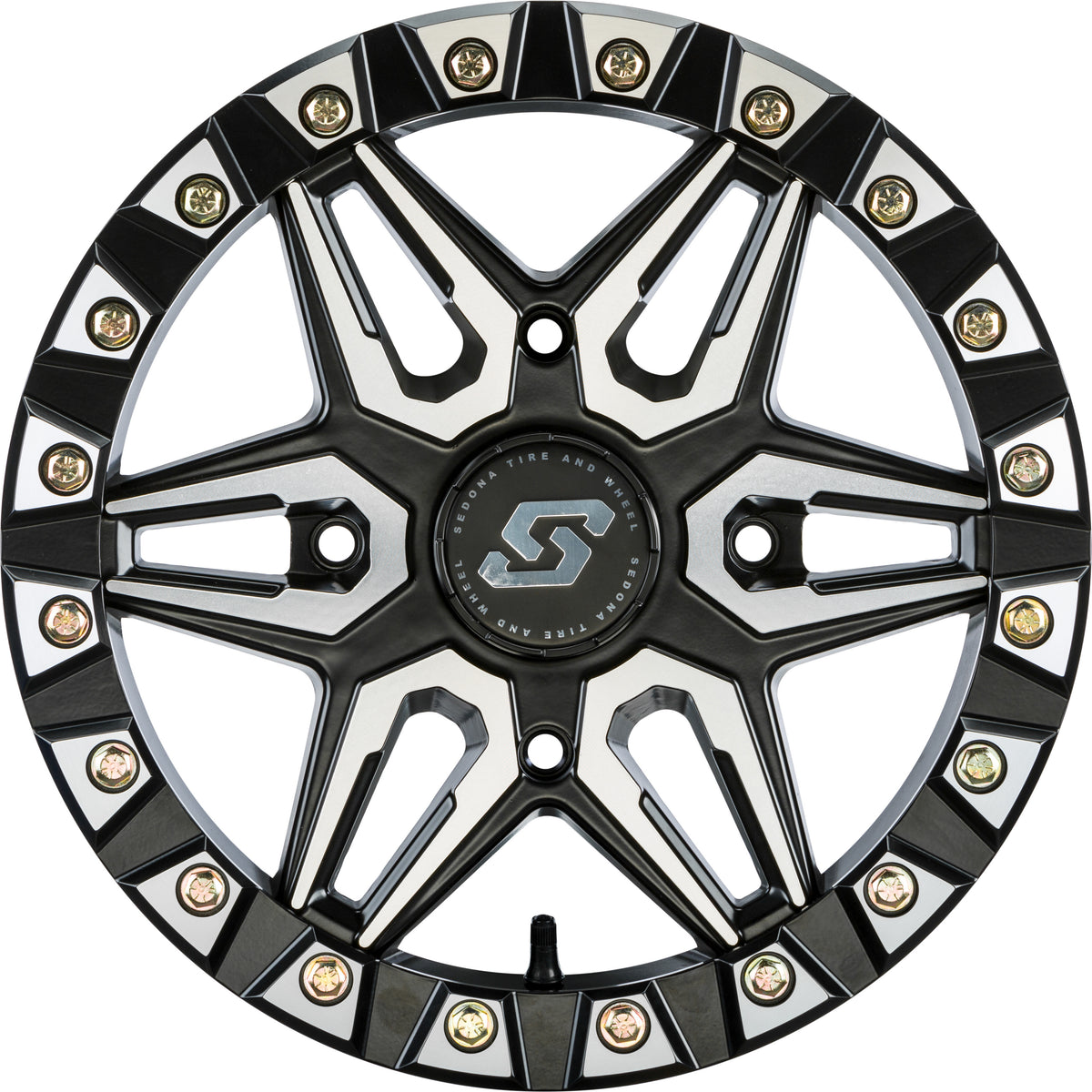 Sedona Split 6 BDLK Wheel 15X6 4/156 5+1 (+38MM) BLK/Machined A72M-56056+38S
