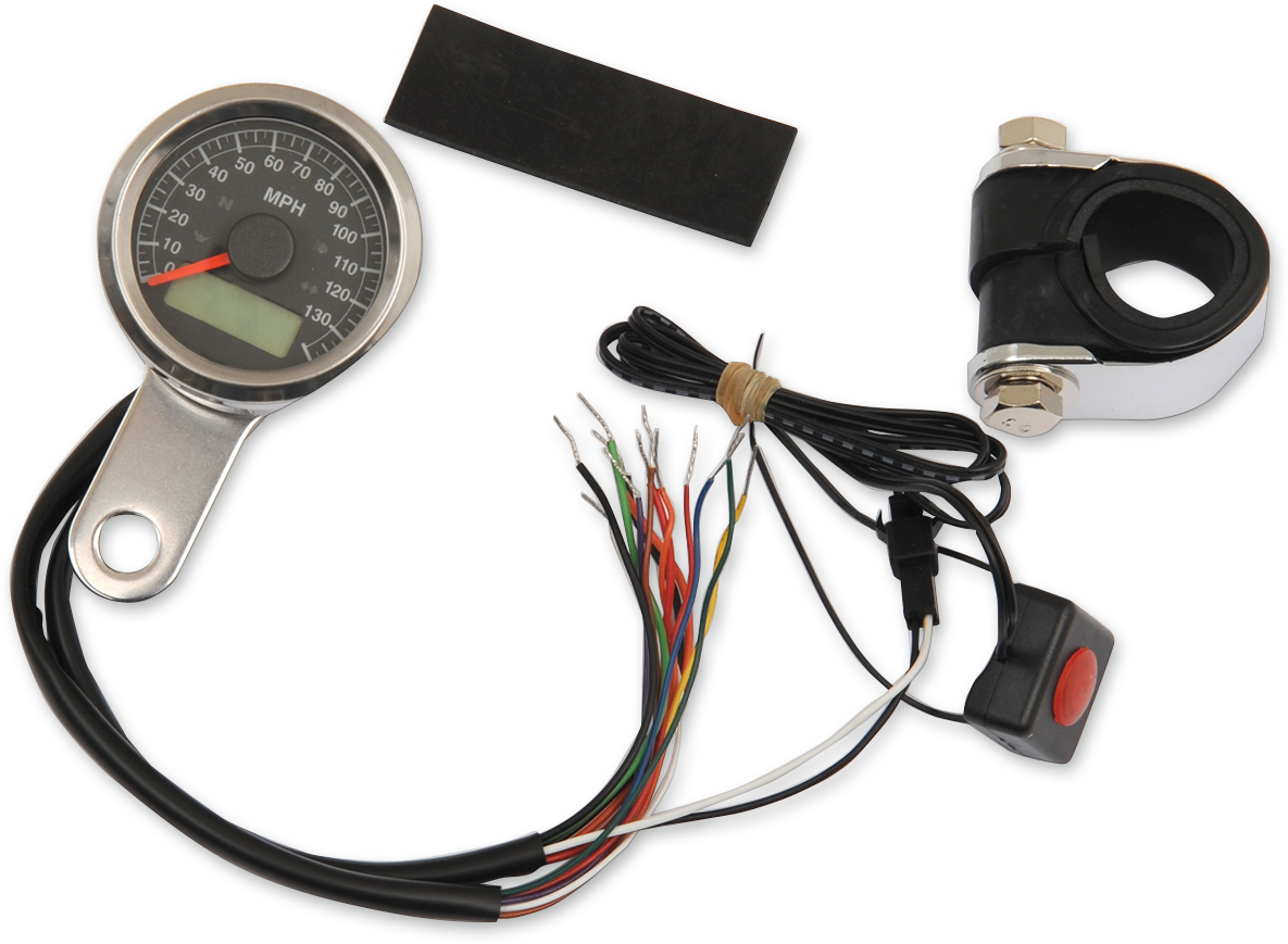Drag Specialties 1-7/8" Programmable Electronic Speedometer with Indicator Lights