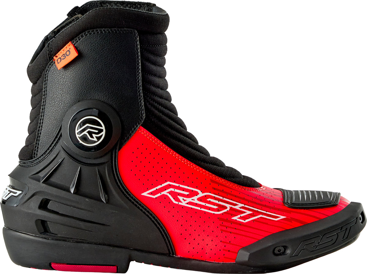 RST Tractech EVO D3O Short Boot Black/FLO Red 7 103697F.RED-40
