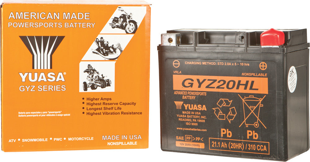 Yuasa Battery GYZ20HL Sealed Factory Activated YUAM720GH for Arctic Cat / Buell & More
