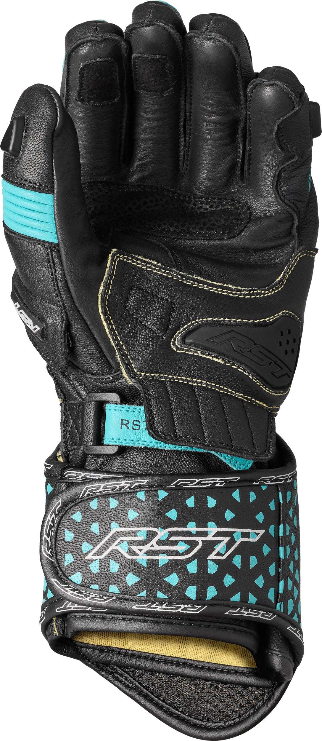 RST Womens Tractech EVO 4 CE Glove Black/Aqua/Grey Leather MD 103495BLU-07