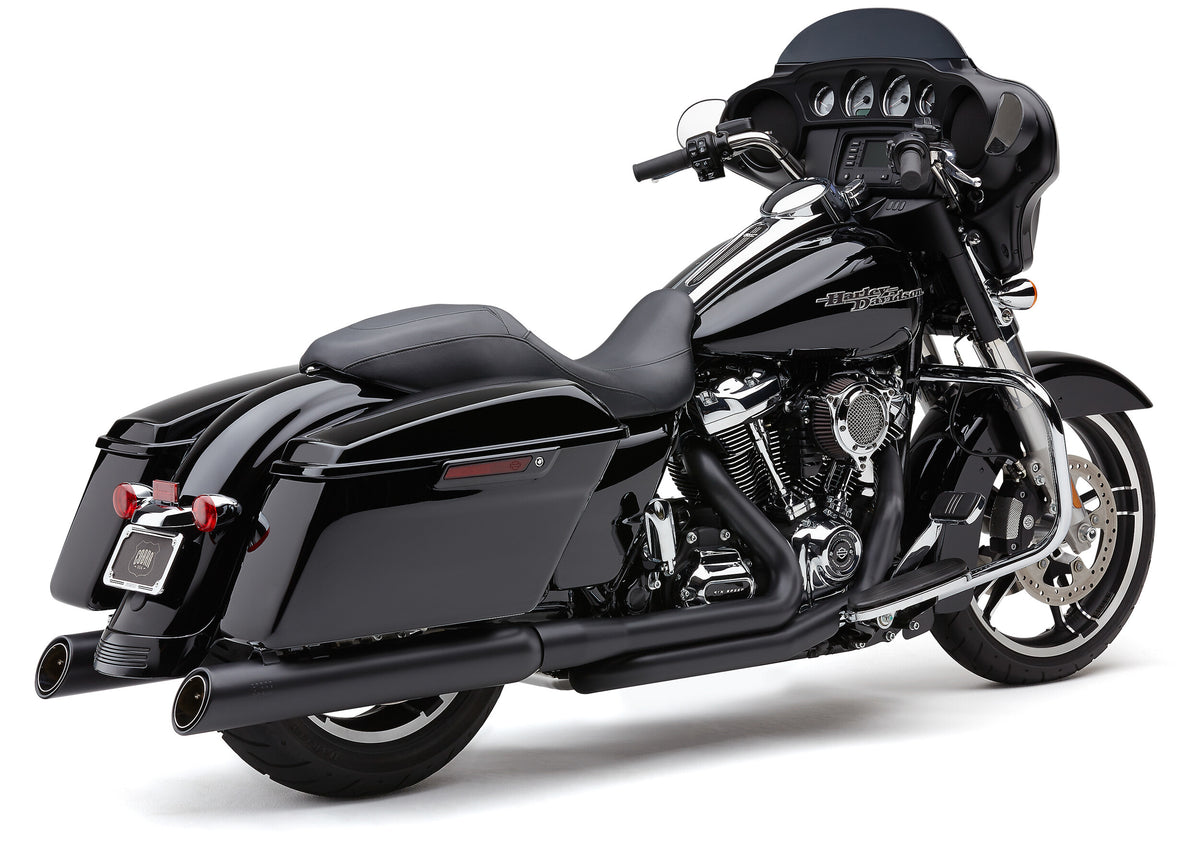 Cobra 909 Uppercut Slip-ONS Black FLH/FLT 17-25 6269RB for Harley-Davidson