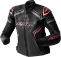 RST Womens S1 D3O Leather Jacket BLK/FLO Pink MD 103626PNK-12
