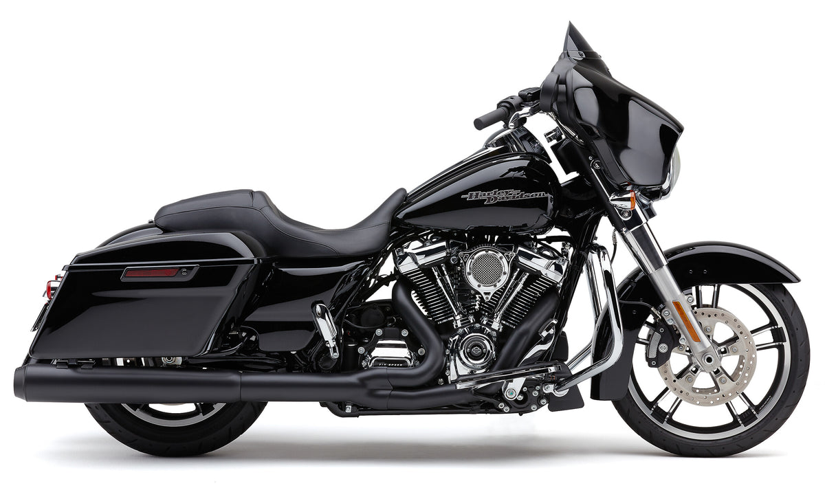 Cobra Powrflo 2-1 W/Billet TIP Black FLH/FLT 17-25 6451RB for Harley-Davidson