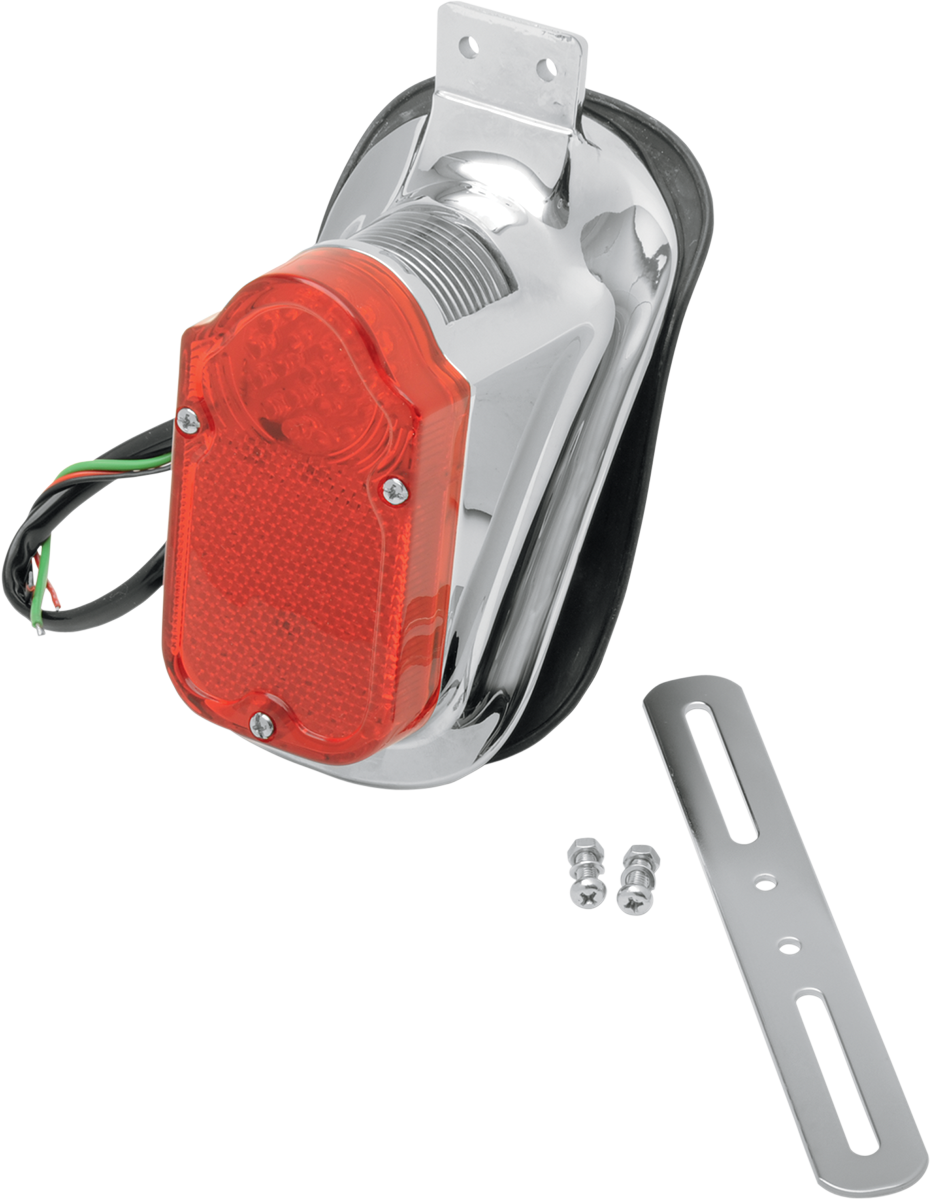 Drag Specialties Universal Mount Tombstone LED Taillight with License Plate Mount