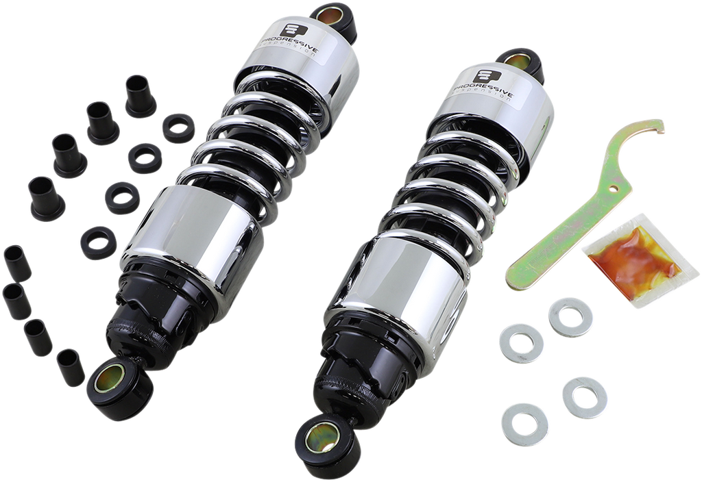 Progressive Suspension 412 Series Shocks — Chrome