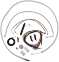 LA Choppers Complete Stainless Braided Handlebar Cable/Brake Line Kit — Cable Kit