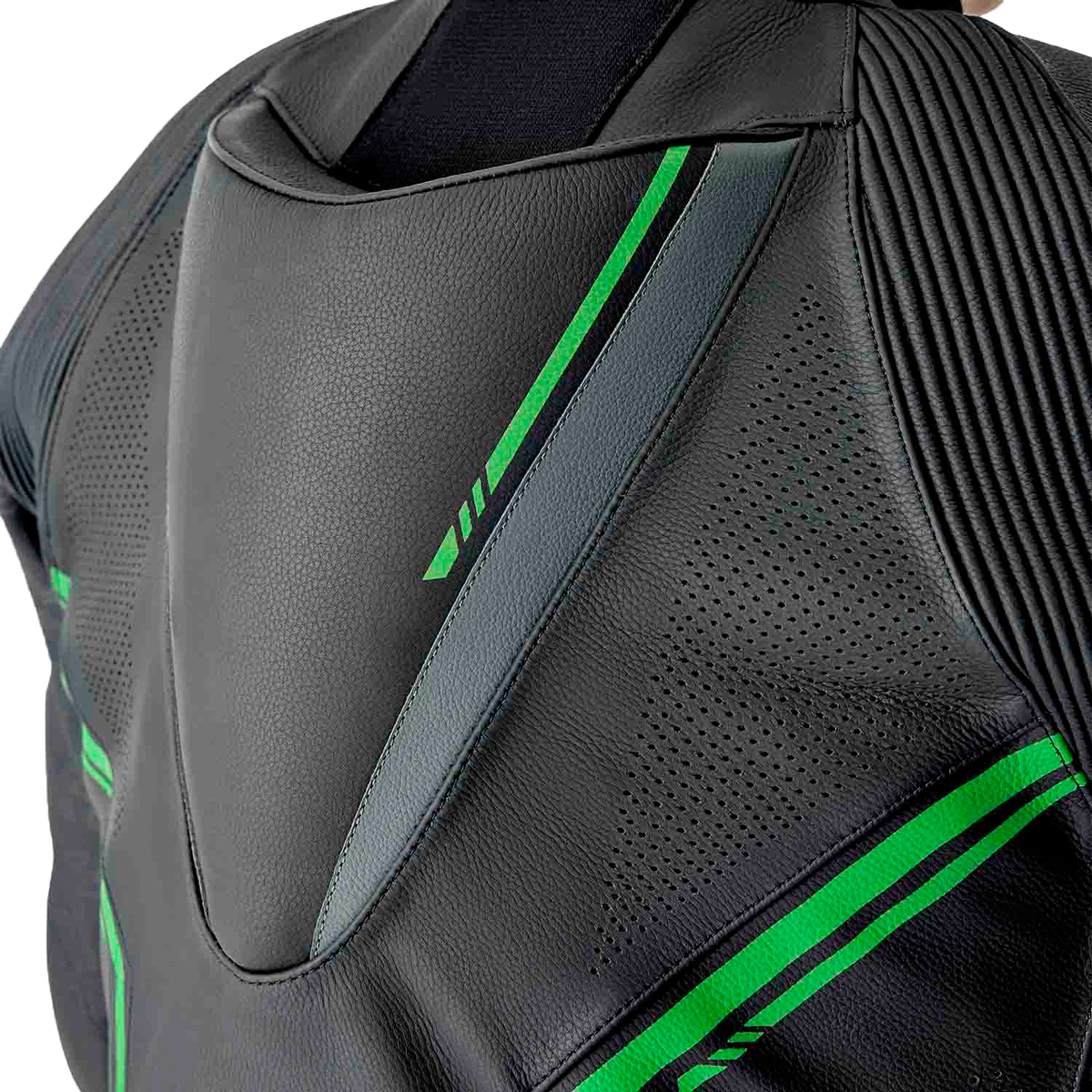 RST S1 D3O Suit BLK/GRY/FLO GRN Leather MD 103604F.GRN-42