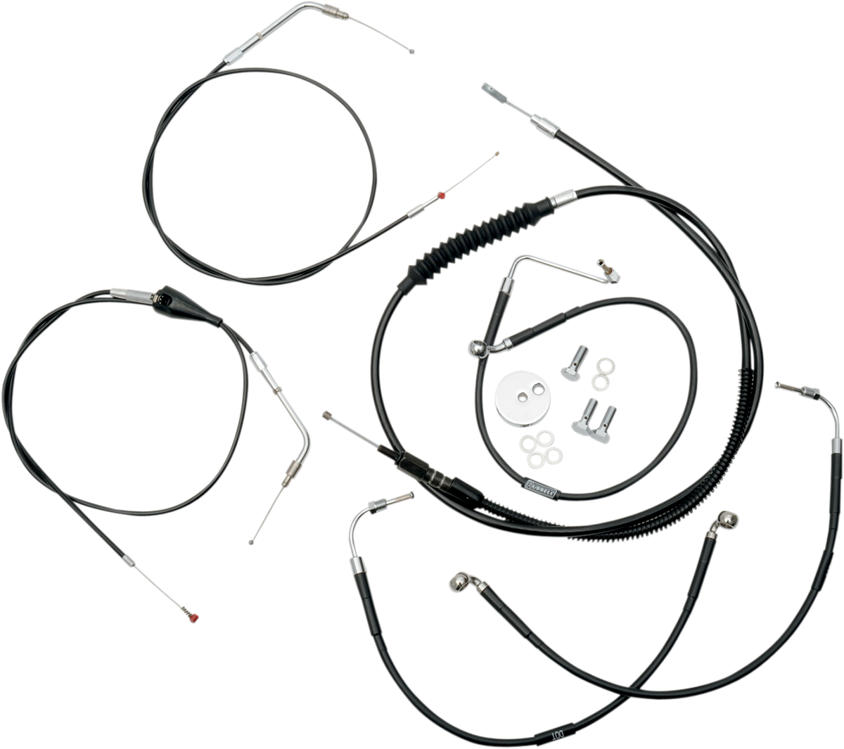 LA Choppers Standard Black Vinyl Handlebar Cable/Brake Line Kit — Ape Hanger