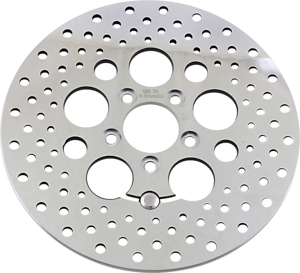 Drag Specialties Polished Stainless Steel Drilled Brake Rotor