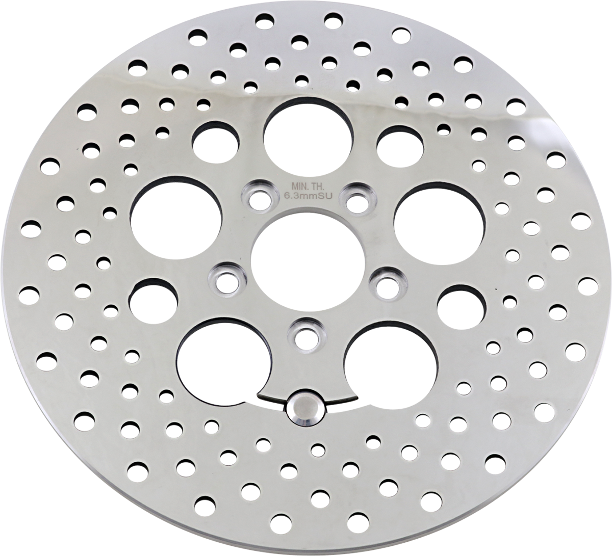Drag Specialties Polished Stainless Steel Drilled Brake Rotor